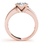 18K Rose Gold Round Diamond Pave Engagement Ring