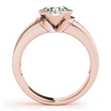 18K Rose Gold Round Diamond Pave Engagement Ring