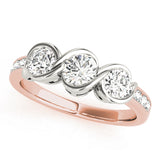14K Rose Gold 1 CT Diamond Three-Stone Engagement Ring