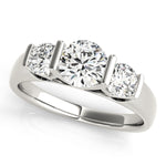 Round Diamond Three Stone Engagement Ring
