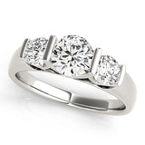 Round Diamond Three Stone Engagement Ring