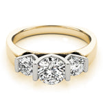 14K Yellow Gold 1.25ctw Round Diamond Three-Stone Ring