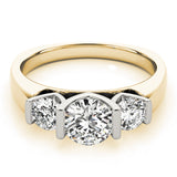 14K Yellow Gold 1.25ctw Round Diamond Three-Stone Ring