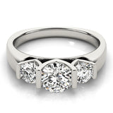 Round Diamond Three Stone Engagement Ring