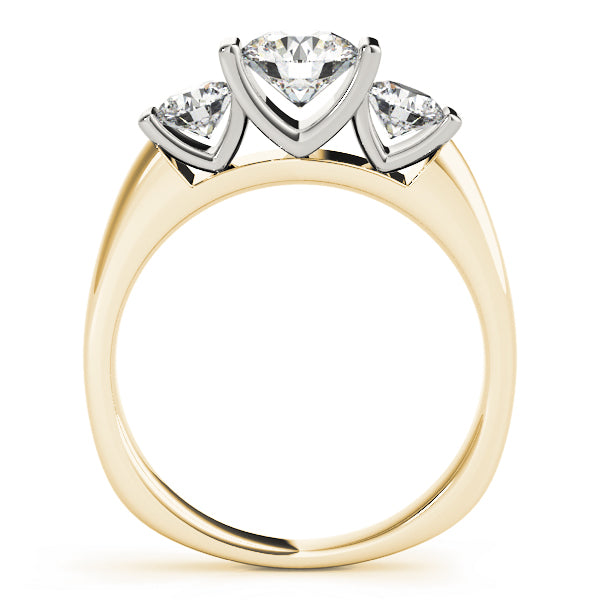 14K Yellow Gold 1.25ctw Round Diamond Three-Stone Ring