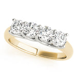 18K Yellow Gold 4-Diamond Wedding Ring