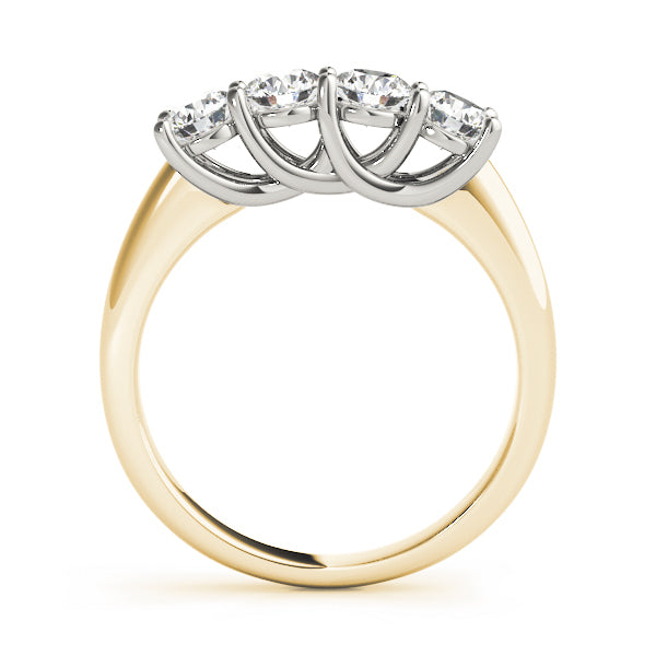 18K Yellow Gold 4-Diamond Wedding Ring