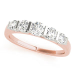 18K Rose Gold Round Diamond Wedding Ring