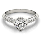 Round Diamond Pave Engagement Ring