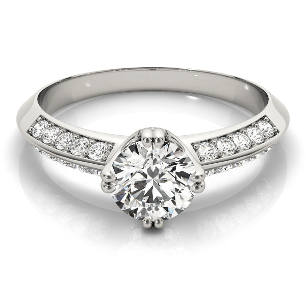 Round Diamond Pave Engagement Ring