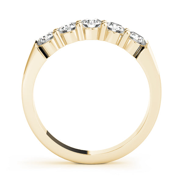 14K Yellow Gold 5-Stone Diamond Wedding Ring