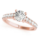 14K Rose Gold Diamond Trellis Engagement Ring