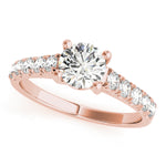 14K Rose Gold Diamond Trellis Engagement Ring