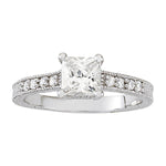 Vintage 0.75 CT Square Diamond Engagement Ring