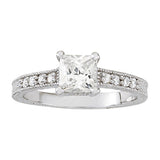 Vintage 0.75 CT Square Diamond Engagement Ring