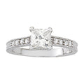 Vintage 0.75 CT Square Diamond Engagement Ring