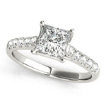 Diamond Trellis Engagement Ring in 14K Gold
