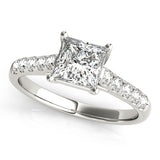 Diamond Trellis Engagement Ring in 14K Gold