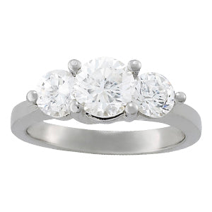 1 CT Round Diamond Three Stone Engagement Ring