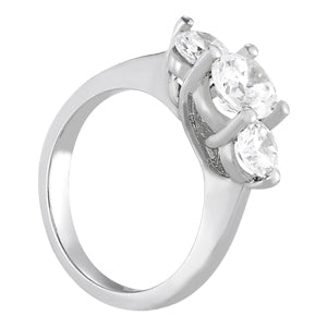 1 CT Round Diamond Three Stone Engagement Ring