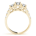 18K Yellow Gold 1 ct Round Diamond Three-Stone Ring