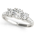 Round Diamond Three Stone Engagement Ring