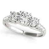 Round Diamond Three Stone Engagement Ring