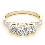 14K Yellow Gold 0.5ctw Round Diamond Engagement Ring