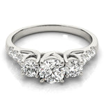Round Diamond Three Stone Engagement Ring