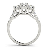 Round Diamond Three Stone Engagement Ring