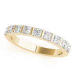 18K Yellow Gold Square Diamond Wedding Ring