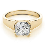 14K Yellow Gold Princess Diamond Solitaire Ring