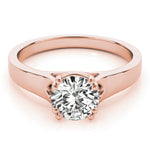 14K Rose Gold 1ct Round Diamond Solitaire Ring