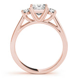 14K Rose Gold 1 ct Diamond Three-Stone Engagement Ring