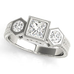White Gold Diamond Three Stone Engagement Ring