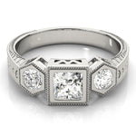 White Gold Diamond Three Stone Engagement Ring