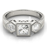 White Gold Diamond Three Stone Engagement Ring