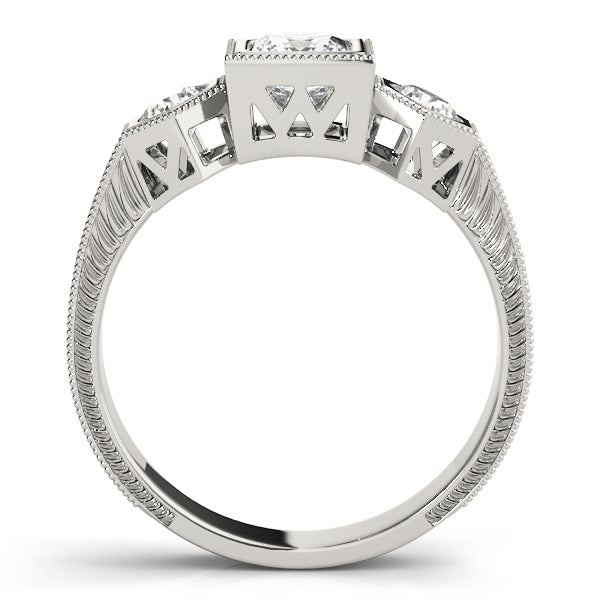 White Gold Diamond Three Stone Engagement Ring