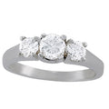 Round Diamond Three Stone Engagement Ring 1 CT