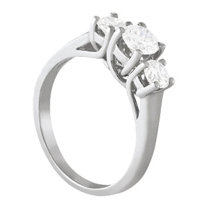 Round Diamond Three Stone Engagement Ring 1 CT