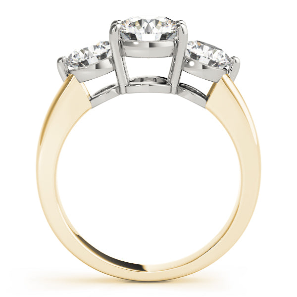 14K Yellow Gold 2 CT Diamond Three-Stone Engagement Ring