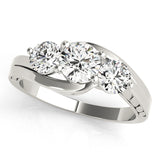 1 CT Round Diamond Three Stone Engagement Ring