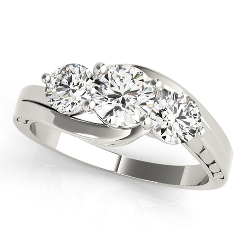 1 CT Round Diamond Three Stone Engagement Ring