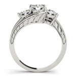 1 CT Round Diamond Three Stone Engagement Ring