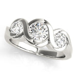 Round Diamond Three Stone Engagement Ring