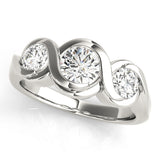 Round Diamond Three Stone Engagement Ring