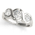 Round Diamond Three Stone Engagement Ring