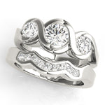 Round Diamond Three Stone Engagement Ring
