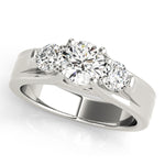 Round Diamond Three Stone Engagement Ring