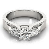 Round Diamond Three Stone Engagement Ring